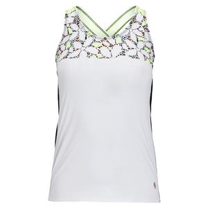 Women`s Tennis Tank White and Martinique Print