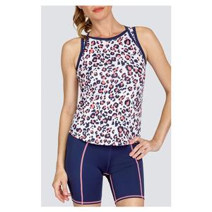 Women`s Fox High Neck Tennis Tank Painted Leopard