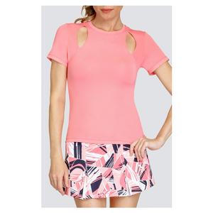 Women`s Amora Short Sleeve Tennis Top Strawberry Pink