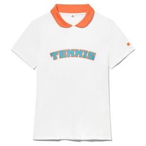 Women`s Groundbreaker Tennis Polo White and Dusty Orange