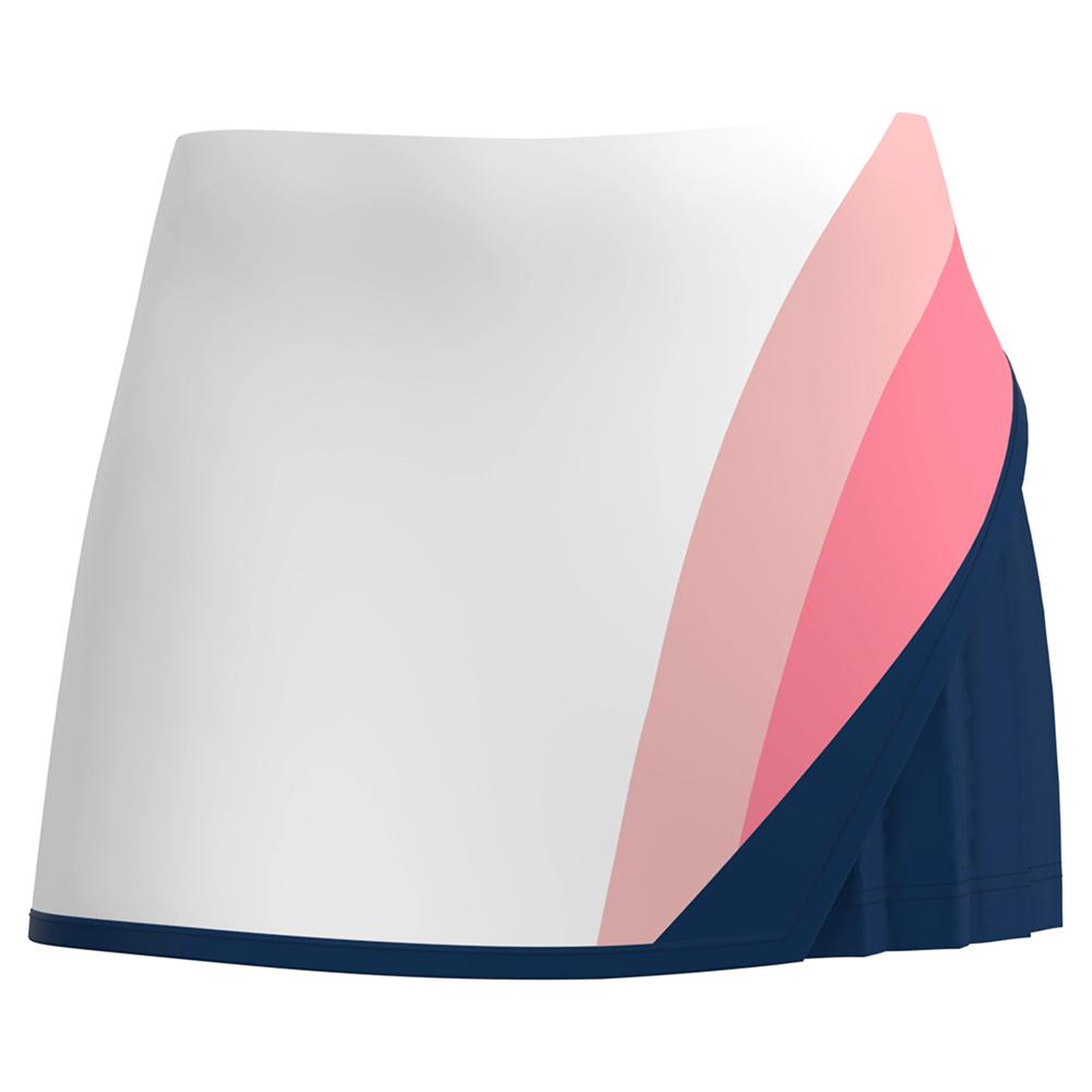  Women's Colorblock Side Pleated Tennis Skort Bright White