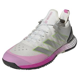 Men`s adizero Ubersonic 4 HEAT.RDY Tennis Shoes Crystal White and Silver Met