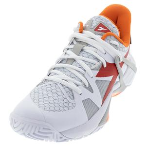 Women`s B.Icon AG Tennis Shoes White and Fiery Red