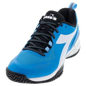 Men`s Blushield Torneo AG Tennis Shoes Blue Jewel and White