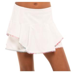 Girls` Have No Sheer Border Tennis Skort White