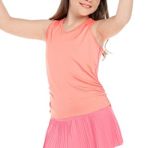 Girls` Lightweight Rib Tennis Tank Flamingo