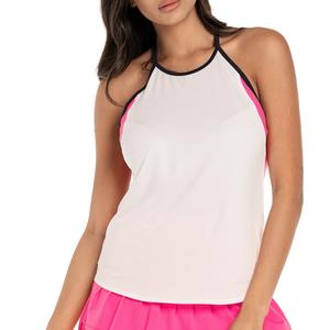 Women`s Serves Up Tennis Tank White and Pinkberry