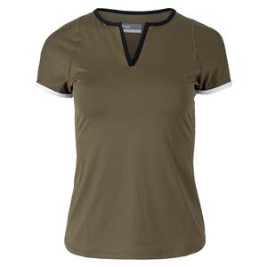 Women`s Drift Cyber Tennis Top Olive and Black