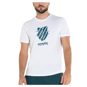 Men`s Stripe Logo Tennis Tee Evergreen