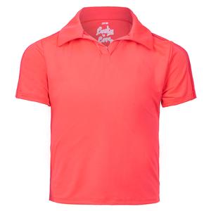 Girls` Cropped Tennis Polo 647_CORAL_CRUSH