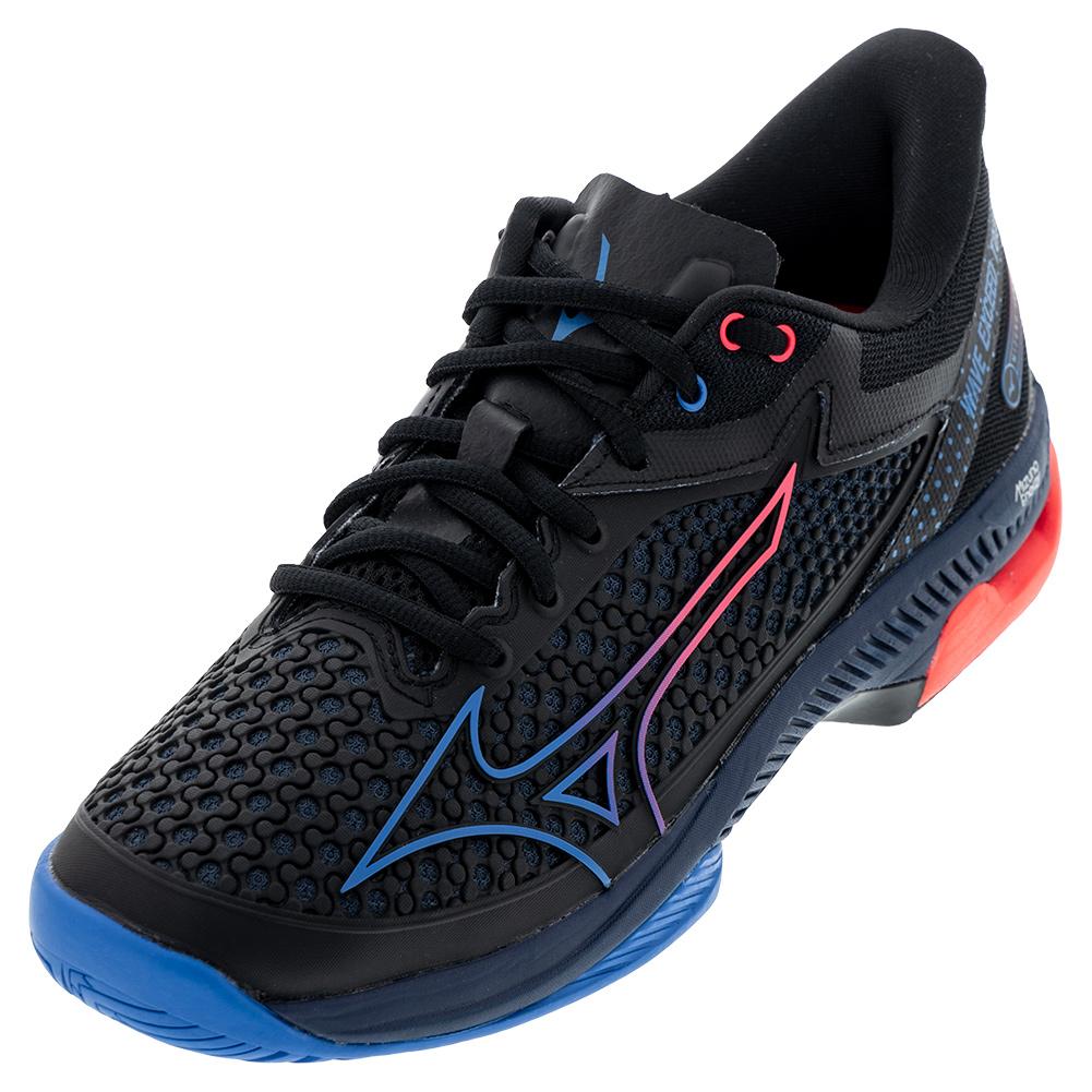 Mizuno Men`s Wave Exceed Tour 5 AC Tennis Shoes Black Peace Blue