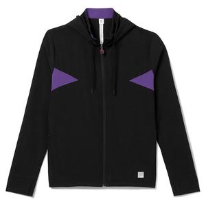 Men`s Back Spin Tennis Track Jacket Black and Royal Purple