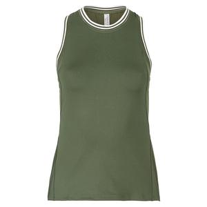 Women`s Chloe Tennis Tank Militaire and White