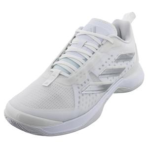 Women`s Avacourt Tennis Shoes Footwear White and Silver Metallic