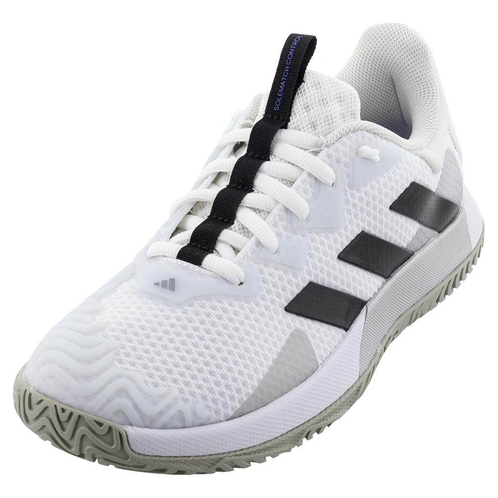 Adidas Men's SoleMatch Control Tennis Shoes, Size 10, White/Black/Silver