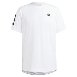 Men`s Club 3-Stripe Tennis Top White