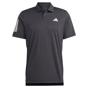 Men`s Club 3-Stripe Tennis Polo Black