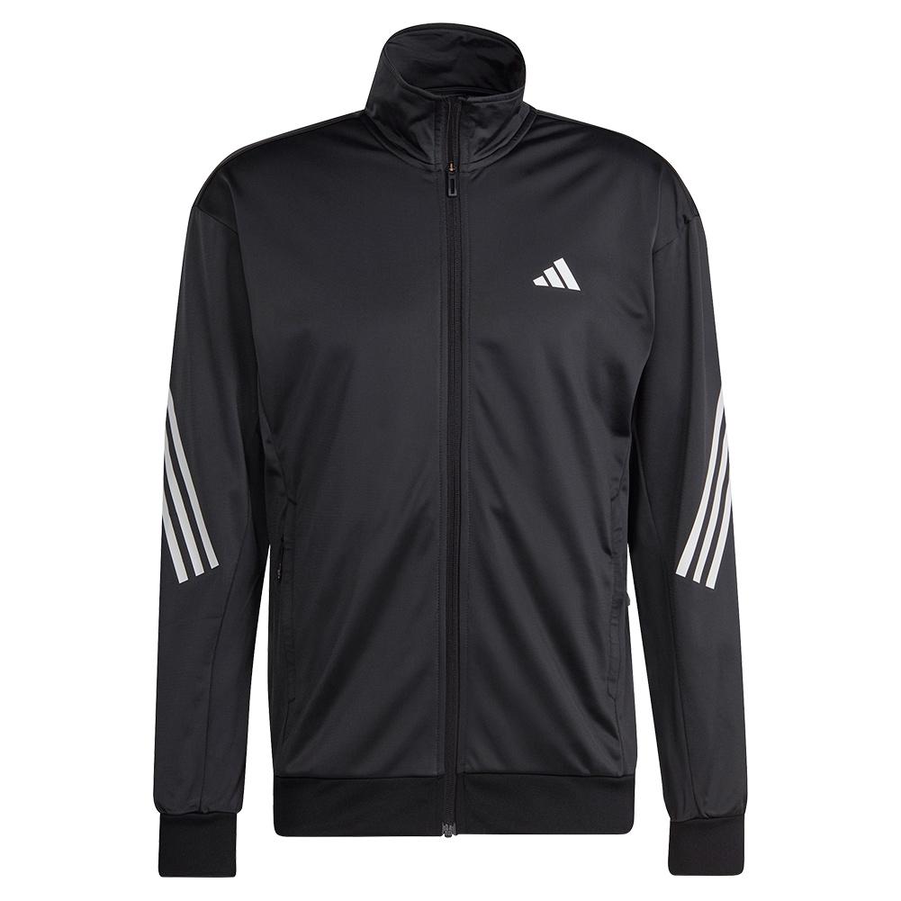 Adidas Men`s 3-Stripe Knitted Tennis Jacket Black
