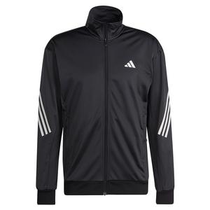 Men`s 3-Stripe Knitted Tennis Jacket Black