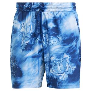Men`s Melbourne Ergo 7 Inch Printed Tennis Short Multicolor and Victory Blue