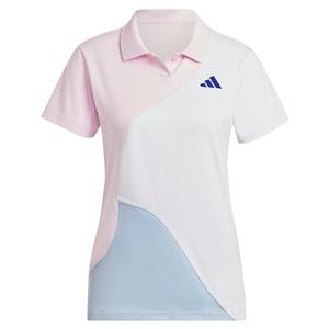 Women`s Clubhouse Pique Tennis Polo Clear Pink and White