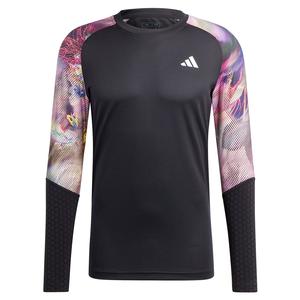 Men`s Melbourne HEAT.RDY Long Sleeve Tennis Top Multicolor and Black