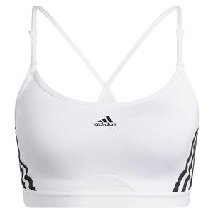 Women`s Aeroreact A-C Cup Light Support 3 Stripe Sports Bra White and Black