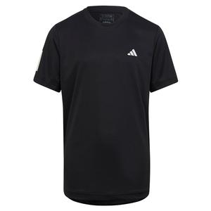 Boys` Club 3-Stripe Tennis T-Shirt Black