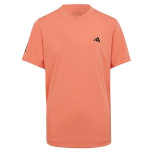 Boys` Club 3-Stripe Tennis T-Shirt Semi Coral Fusion