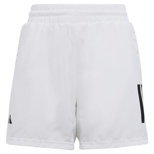 Boys` Club 3-Stripe Tennis Shorts White