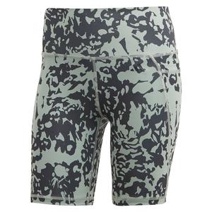 Women`s Optime Stash Floral Print Tennis Short Silver Green and Black