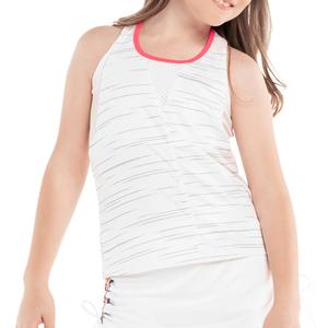 Girls` Palm Line Layer Tennis Tank White