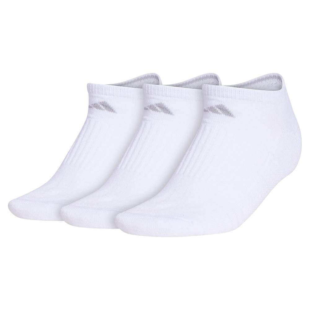 ADIDAS Women's Cushioned 3.0 No Show Socks 3-Pack Size 5-10 White and Clear  Onix