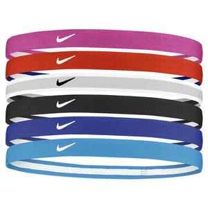 Girls` Swoosh Sport Headbands 6 Pack Active Fuchsia and Picante Red