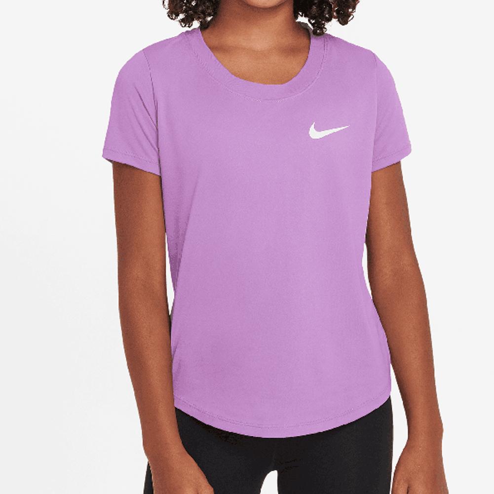 Nike Girls' Legend Scoop Dri-Fit T-Shirt, Large, Rush Fuchsia