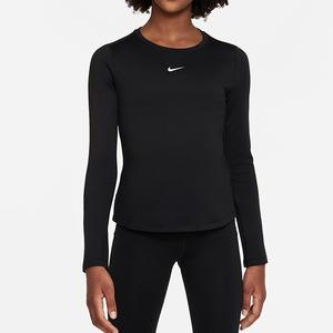 Girls` Therma-FIT One Long-Sleeve Training Top 010_BLACK/WT