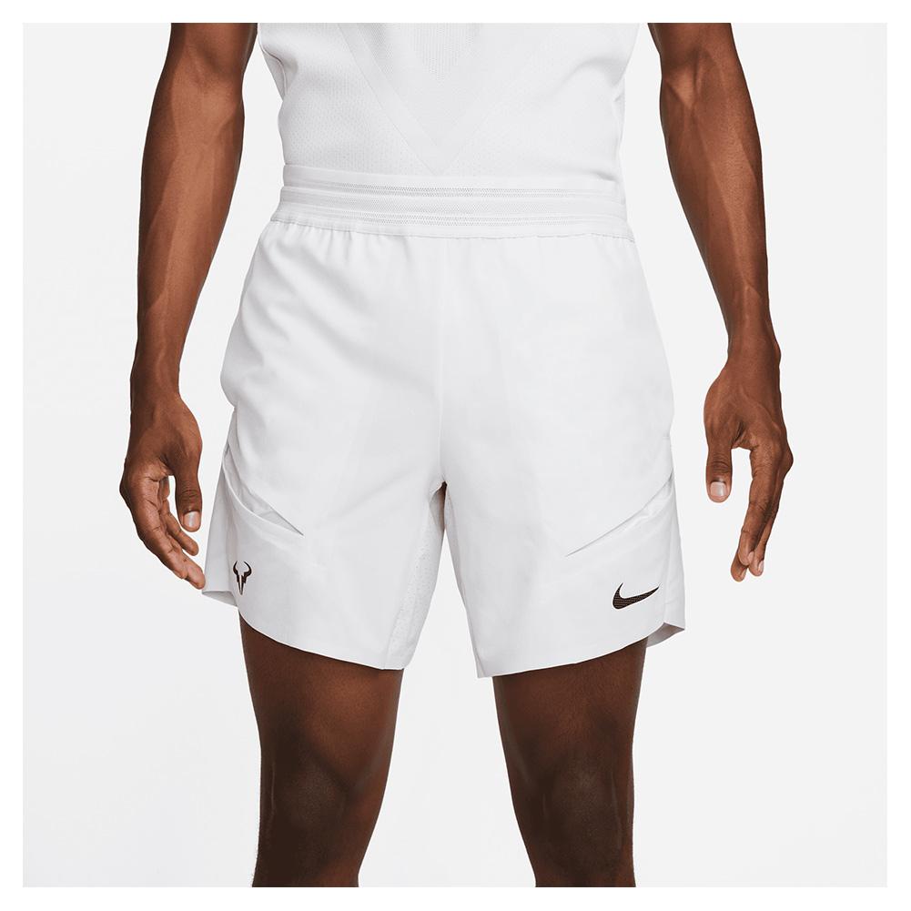  Men's Rafa Court Dri- Fit Adv 7 Inch Tennis Shorts Football Grey And Black