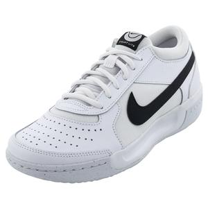 Juniors` Zoom Court Lite 3 Tennis Shoes White and Black