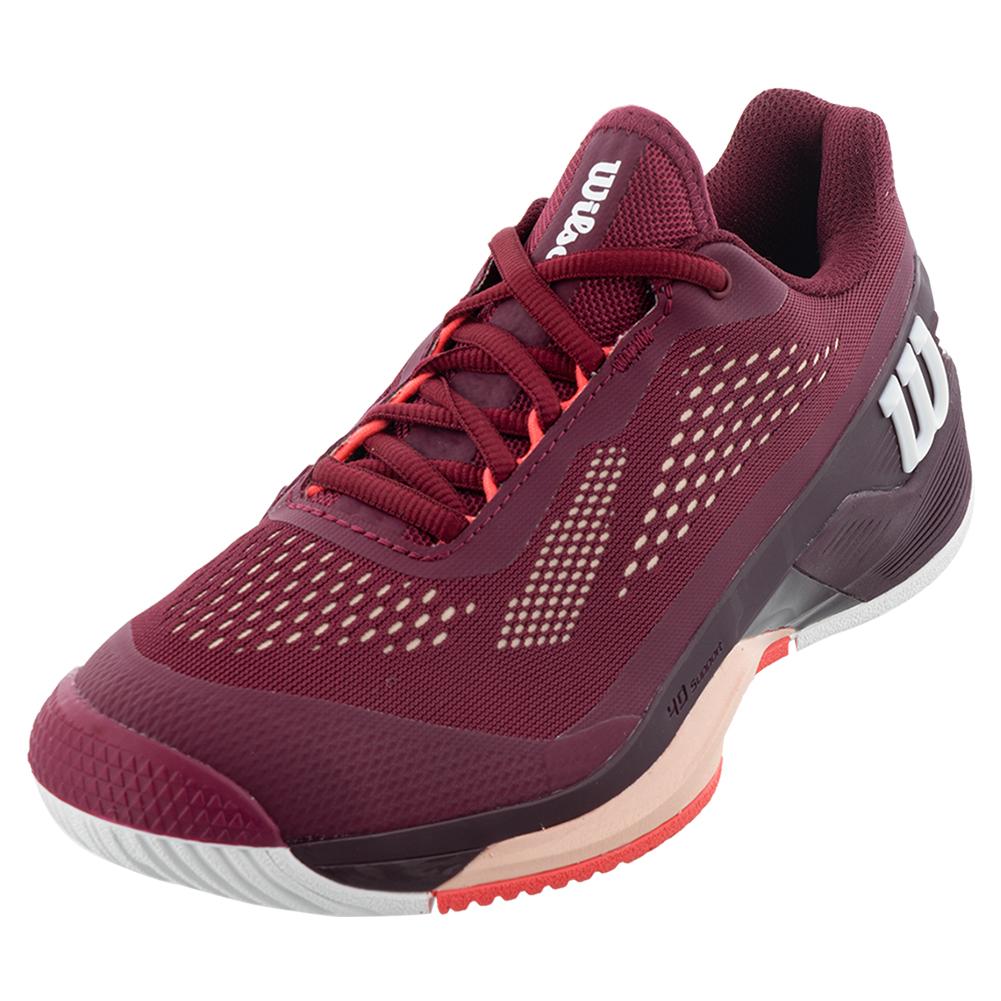 Wilson Women`s Rush Pro  Tennis Shoes Beet Red and White