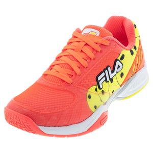 Women`s Volley Zone Pickleball Shoes Fiery Coral and White