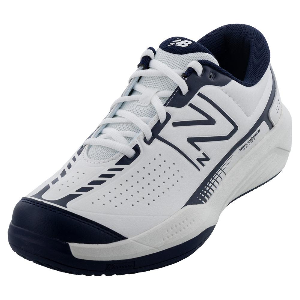 New Balance Men`s 696v5 2E Width Tennis Shoes White and Navy