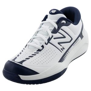 Men`s 696v5 D Width Tennis Shoes White and Navy