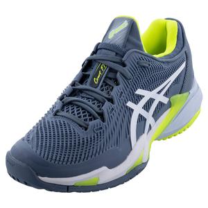 ASICS Men`s Court FF 3 Tennis Steel Blue and White