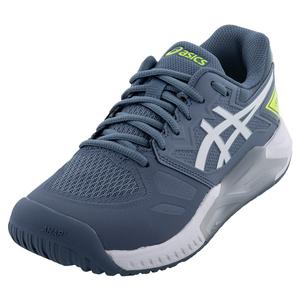 Men`s GEL-Challenger 13 Tennis Shoes Steel Blue and White
