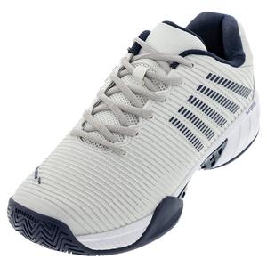 Men`s Hypercourt Express 2 Tennis Shoes Vaporous Gray and White