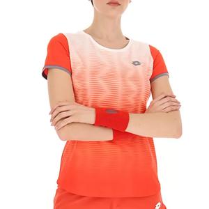 Women`s Top IV Tennis Top Red Poppy and Bright White