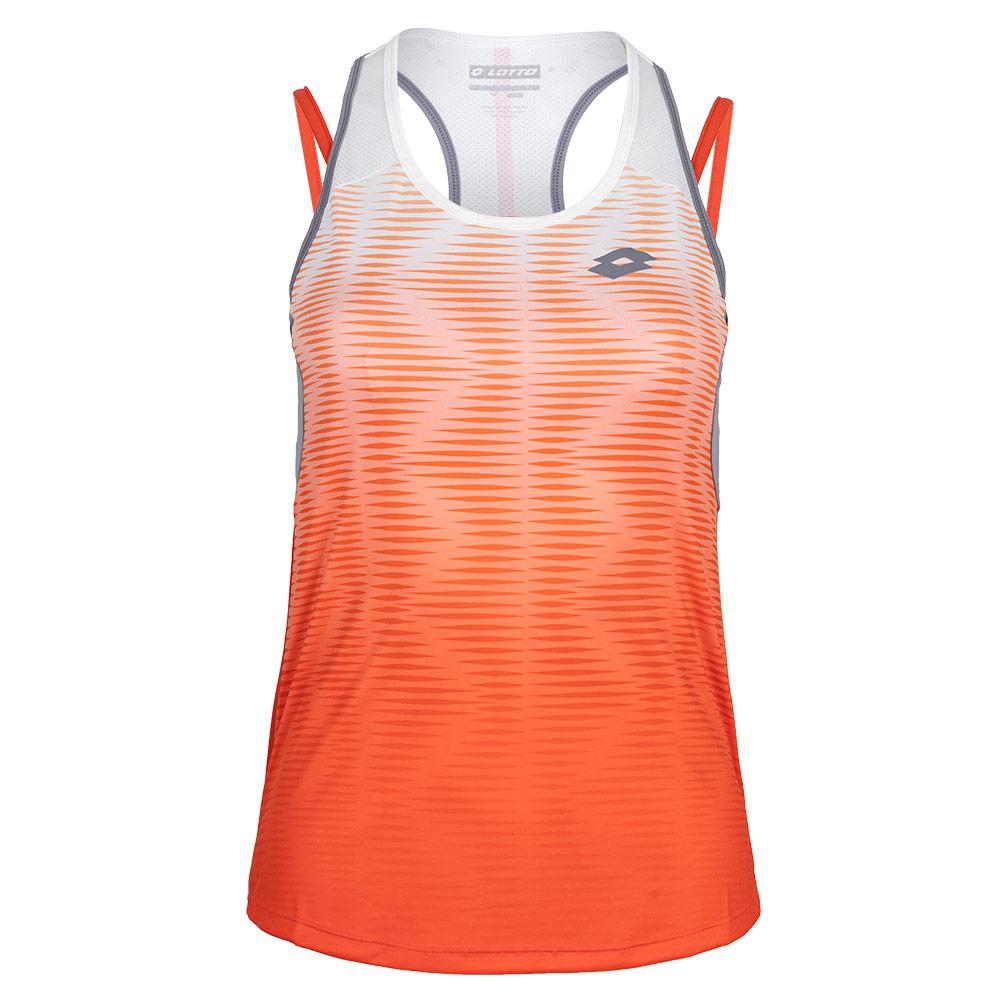 Lotto Women`s Top IV Tennis Tank Red Poppy and Bright White