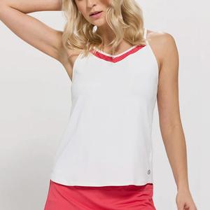 Women`s Elite Volley Tennis Tank White and Paradise Pink