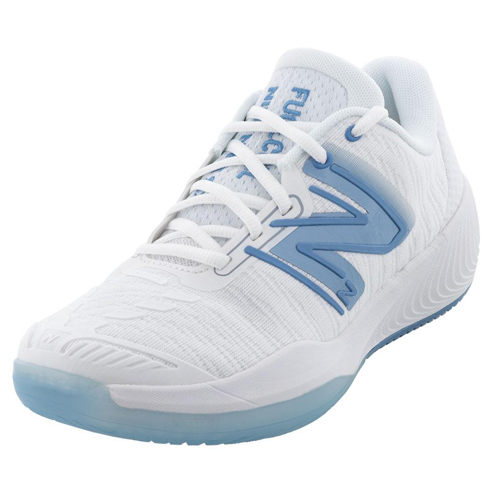  Women's Fuel Cell 996v5 B Width Tennis Shoes White And Navy