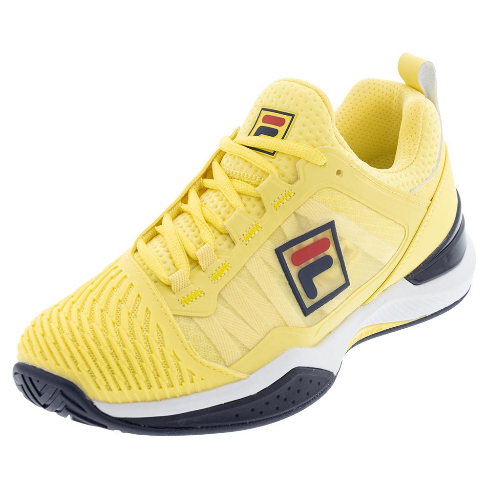 Fila Women`s Speedserve Energized Tennis Shoes Limelight and Fila Navy